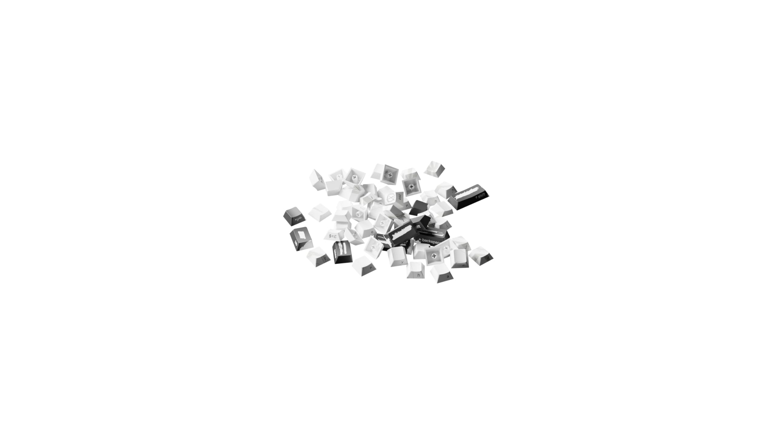 Tryhard Ensemble de Keycap AZERTY (Blanc) Français 66 Keys, PBT, Design Unique, Profil Cherry, Compatible avec Clavier Mécanique Gamer