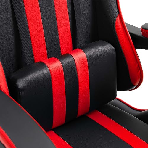 Sedia da Gaming Regolabile Ergonomica Imbottita di Lusso Schienale Alto Braccioli Regolabili Poltrona Racing Ufficio Seggiola Rosso in PU - Sedia gaming - Immagine 5