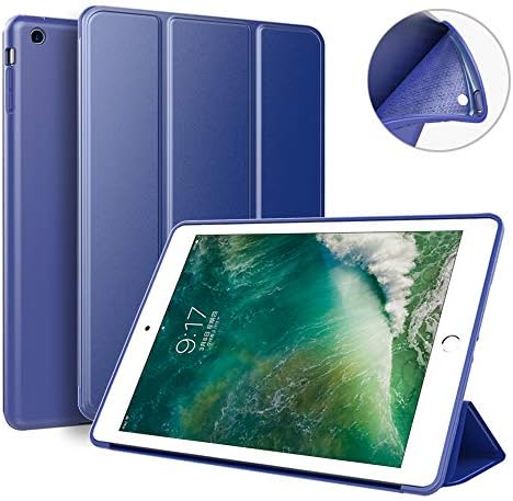 Aoub Case for iPad 6th/5th Generation 2018/2017 9.7 inch, Trifold Stand Ultra Leightweight Soft TPU Smart Cover with Auto Wake/Sleep for Apple iPad Model A1893/A1954, A1822/A1823, Navy