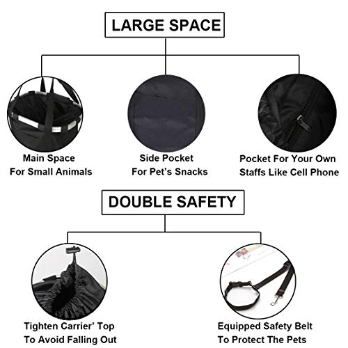 Pet Dog Travel Bike Basket 2-in-1 Dog Bicycle Carrier Cat Soft Sided Carrier Pet Easy Install Detachable Cycling Bag for… - Image 5