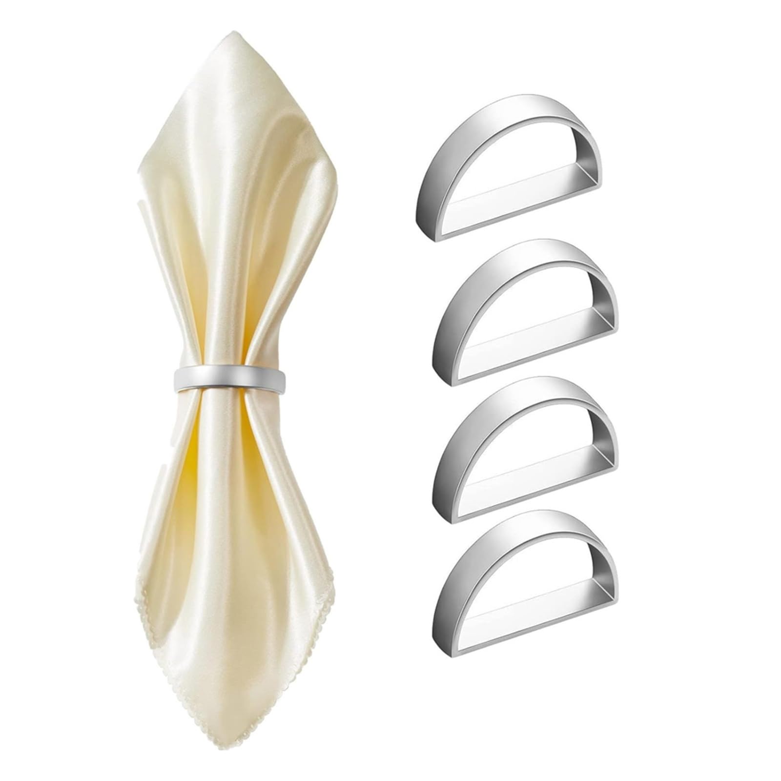 Napkin Rings 12pc Gold Alloy D Shaped Napkin Rings