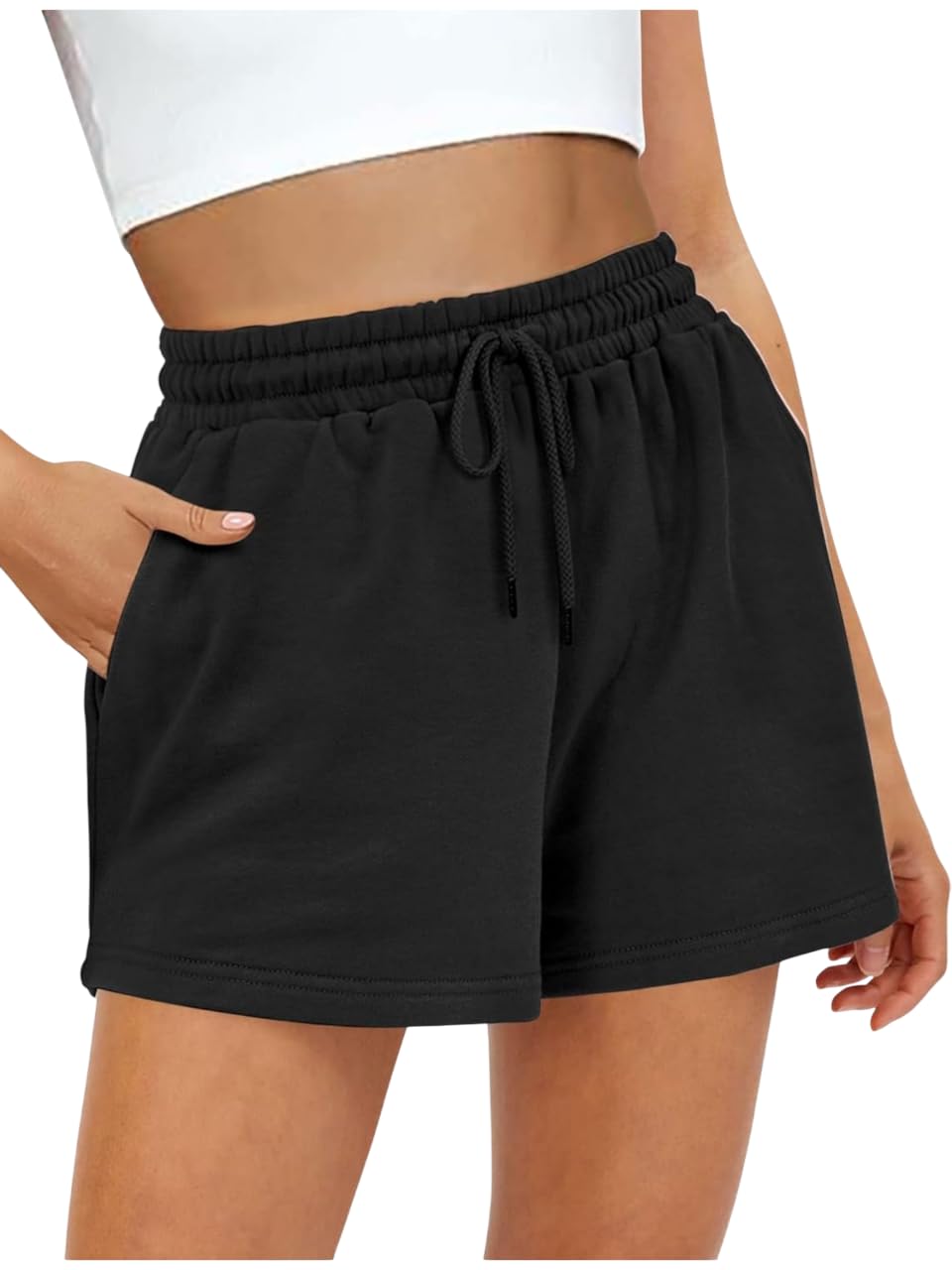 dockstreet Straight Wide fit Long Length Cotton Shorts with Two Side Pockets for Women/Trending Multi Pocket Style, Relaxed Casual Shorts for Women-picture-39