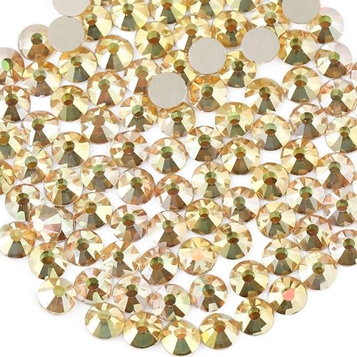 Image of Beadsland 2880pcs Flat Back Crystal Rhinestones Round Gems for Nail Art and Craft Glue Fix,Metal Sunlight,SS20,4.6-4.8mm