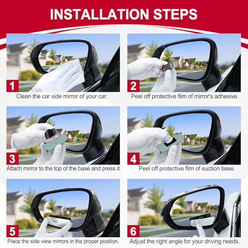 LivTee Adjustable Rectangular Blind-Spot Mirrors – Pack of Two - Image 5