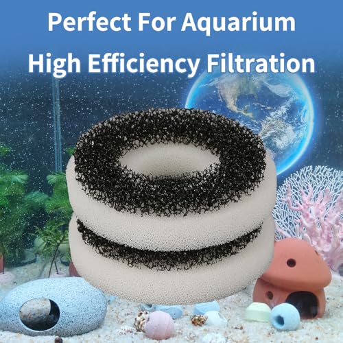 Image of Foam and Carbon Rings Filter Replacement Compatible with Biorb Aquariums，Aquarium Sponge Foam Filter Pads (10 piece of Carbon Foam, 10piece of Regular Foam, 2 Cleaning brushs,1 Cleaner pad)