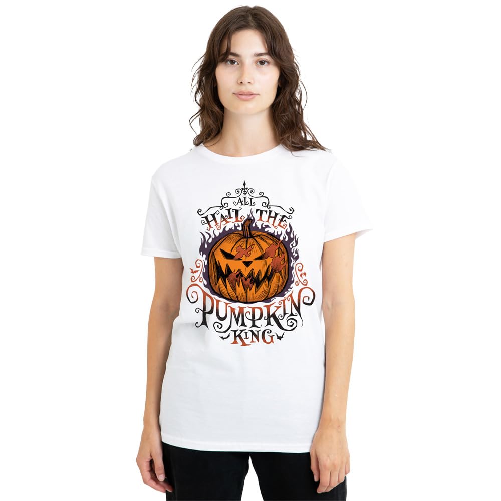 The Nightmare Before Christmas Koszulka Kobiety The Nightmare Before Christmas Hail The Pumpkin King Ladies T Shirt, White