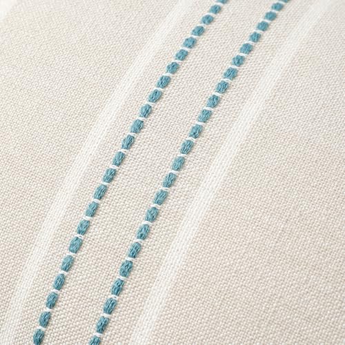 Image of Hckot Throw Pillow Covers 24x24 Set of 2 Teal Pillow Covers Farmhouse Decorative Pillows Textured Linen Square Cushion Covers for Sofa Couch Bed Living Room Decor(Teal)