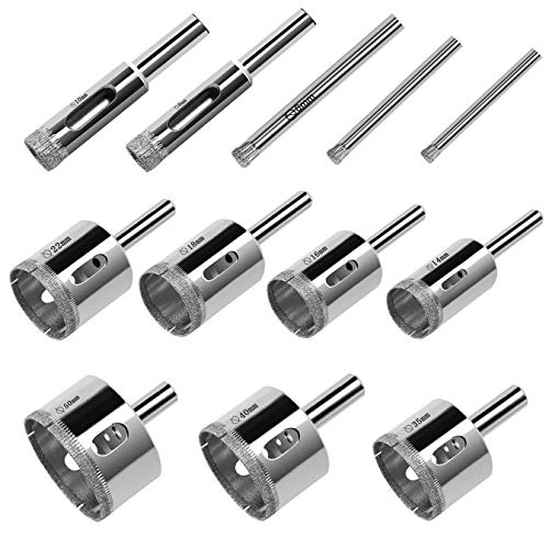 Broca central para cerámica y vidrio color plata miniatura 1