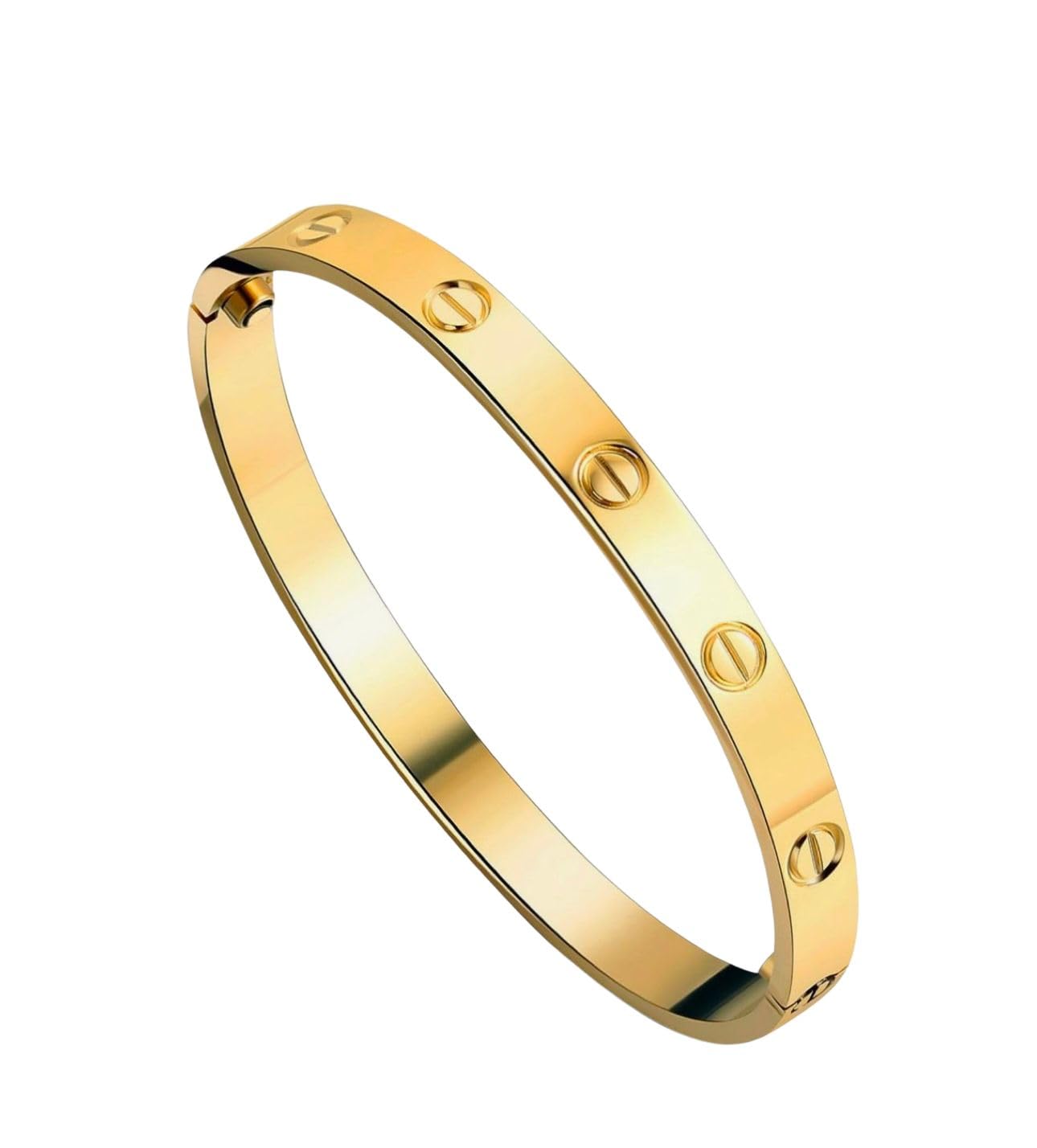 Love Bracelet for women 18K gold plated love bracelet Non tarnish 17cm Love Bracelet for women Gold Love Bracelet Love Bracelet for girls Easy to use buckle clasp bracelet No screw driver needed
