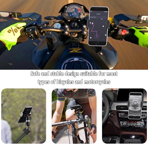 Image of Aluminum Phone Mount with 1 inch Ball Head - Compatible with RAM Mounts B Size | Motorcycle /Bike /UTV Phone Holder for 1.9 inch-3.6 inch Smartphones, Anti-Vibration & Anti-Drop, Durable Alloy Clip