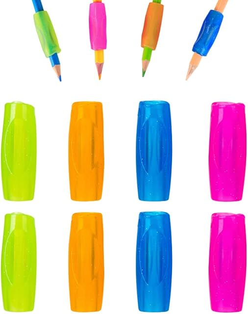 DoGeek Mixed Pencil Grips-colorful Silicone Pencil Grips Handwriting Aid-8 Pack Colorful