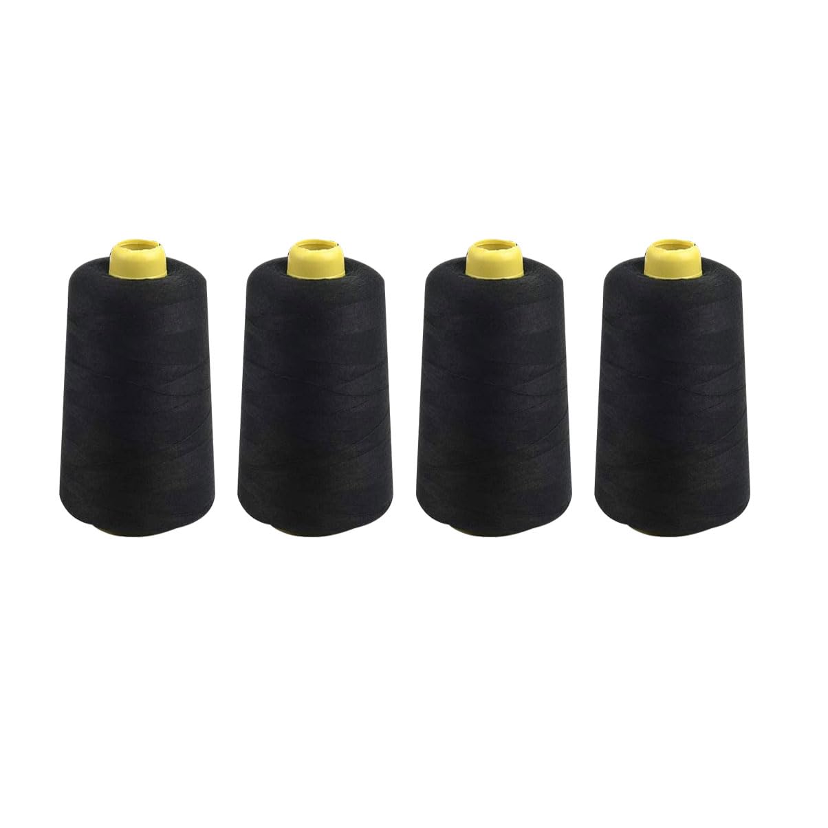 Fil à surjeter noir lot de 4 bobines de 914m en polyester pour machine