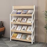 Présentoir à magazines – 4 niveaux au sol pour une grande capacité de stockage, étagère à brochures durable adaptée pour diverses occasions