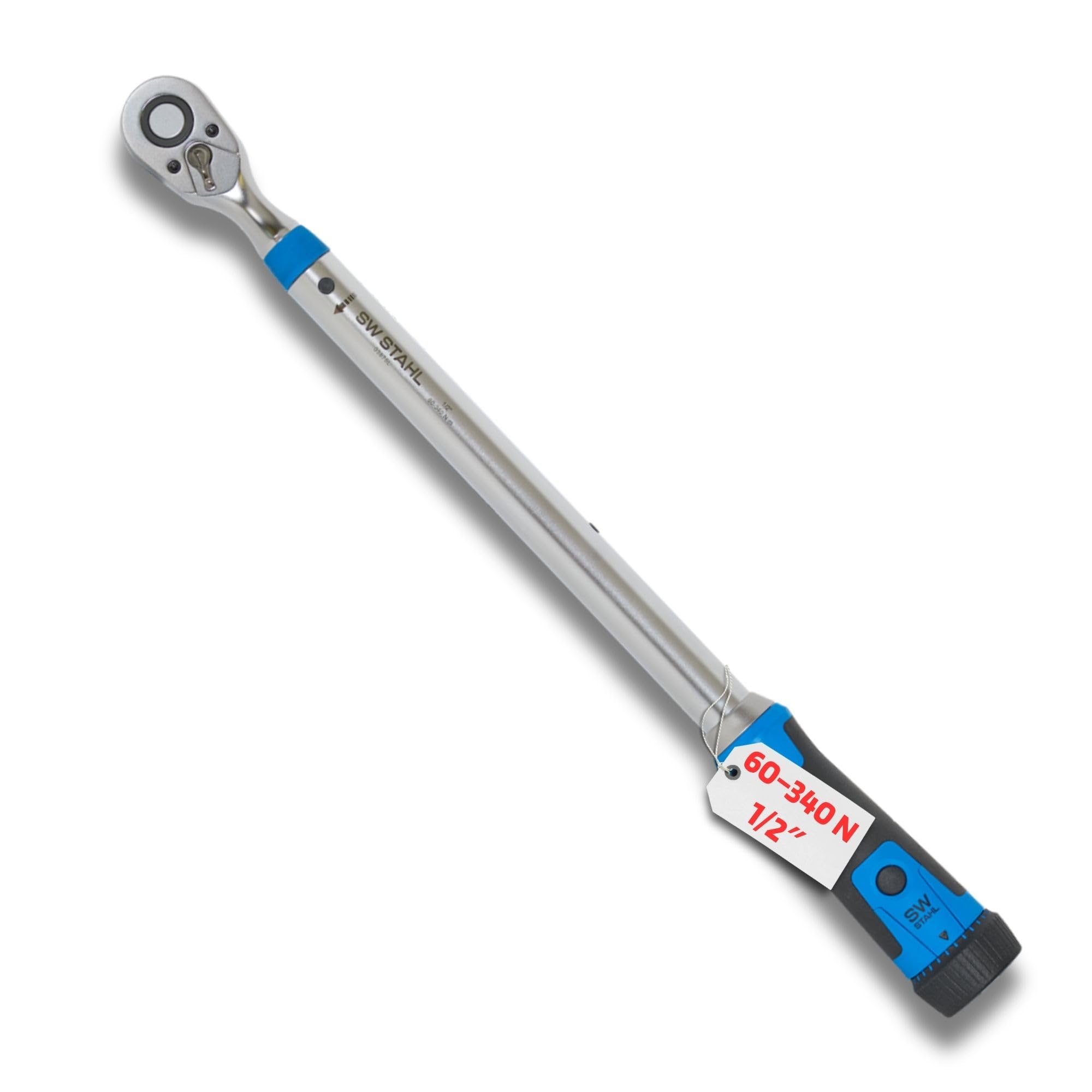 SW-Stahl 03875L Professional Torque Wrench 1/2 Inch 60–340 Nm I Drive Square 12.5 mm (1/2 Inch) Torque Wrench for Tyre Change