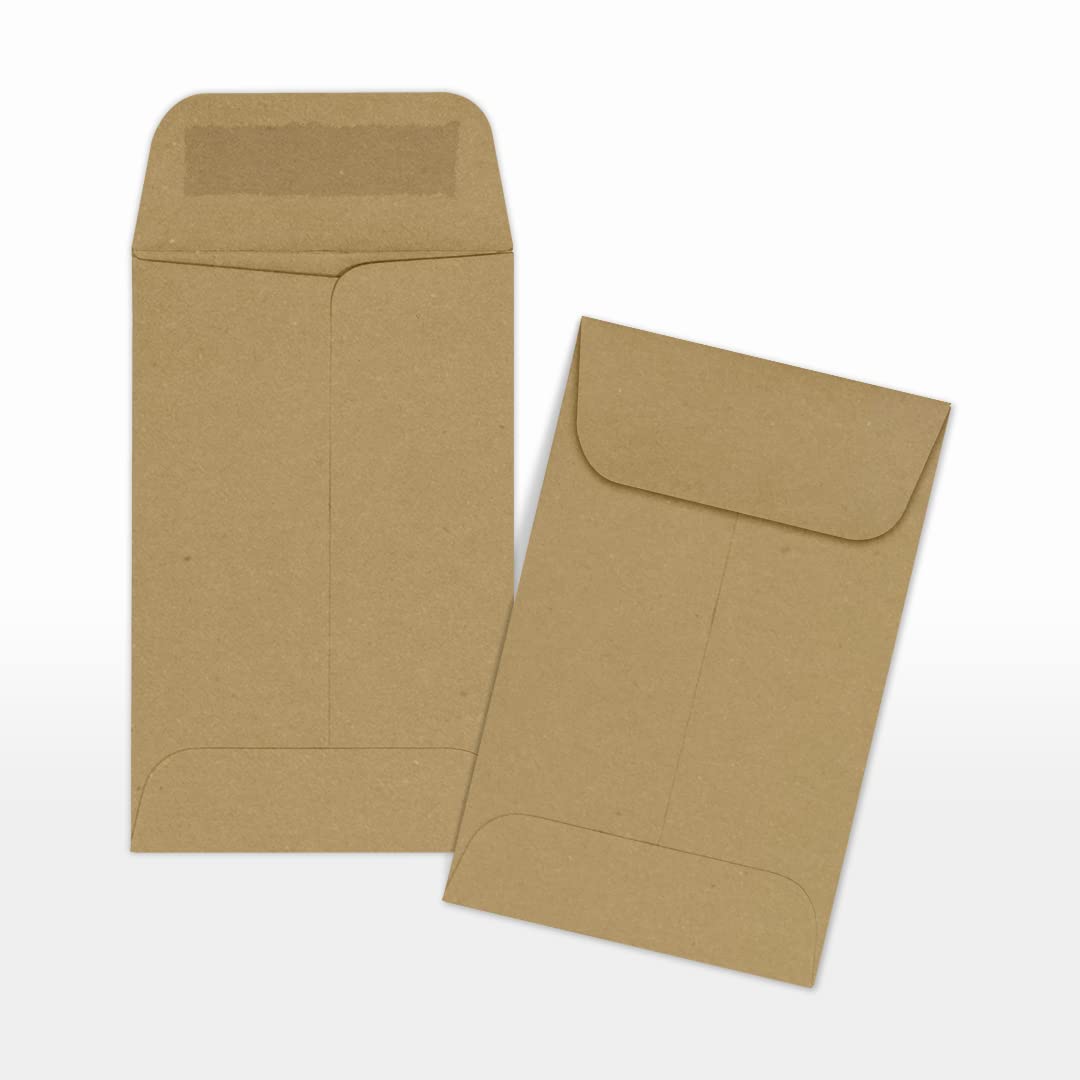 1 pièce de monnaie enveloppes 2 1/4 x 3 1/2 en 57.15 x 88.9 mm Grocery Bag Brown
