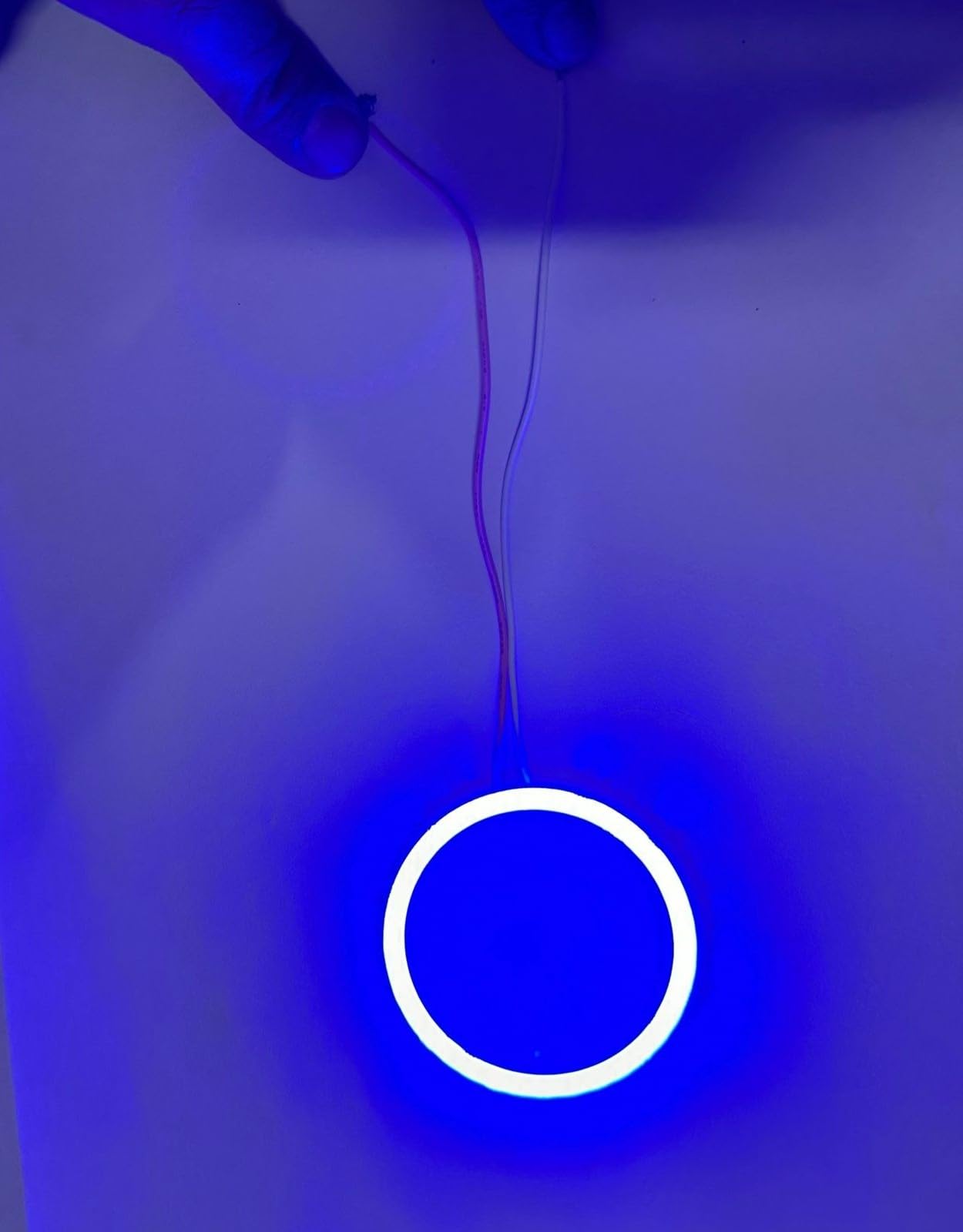 AUTO MT 1Pc Blue 60Mm Car Bike Universal Bright 60Mm DRL Daytime Running Light Angle Eyes LED Ring Bike COB LED Angel Eyes Halo Ring COB Chips