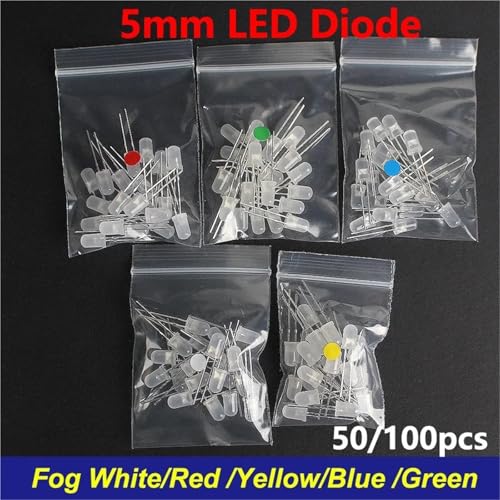 Diodos LED de 5mm en kit multicolor de 100 unidades F5 para proyectos de electrónica 3
