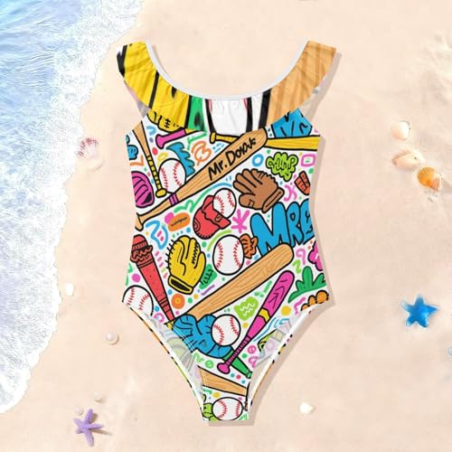 Traje de baño de béisbol para niña SyXIOP con tirantes cómodos de verano 2