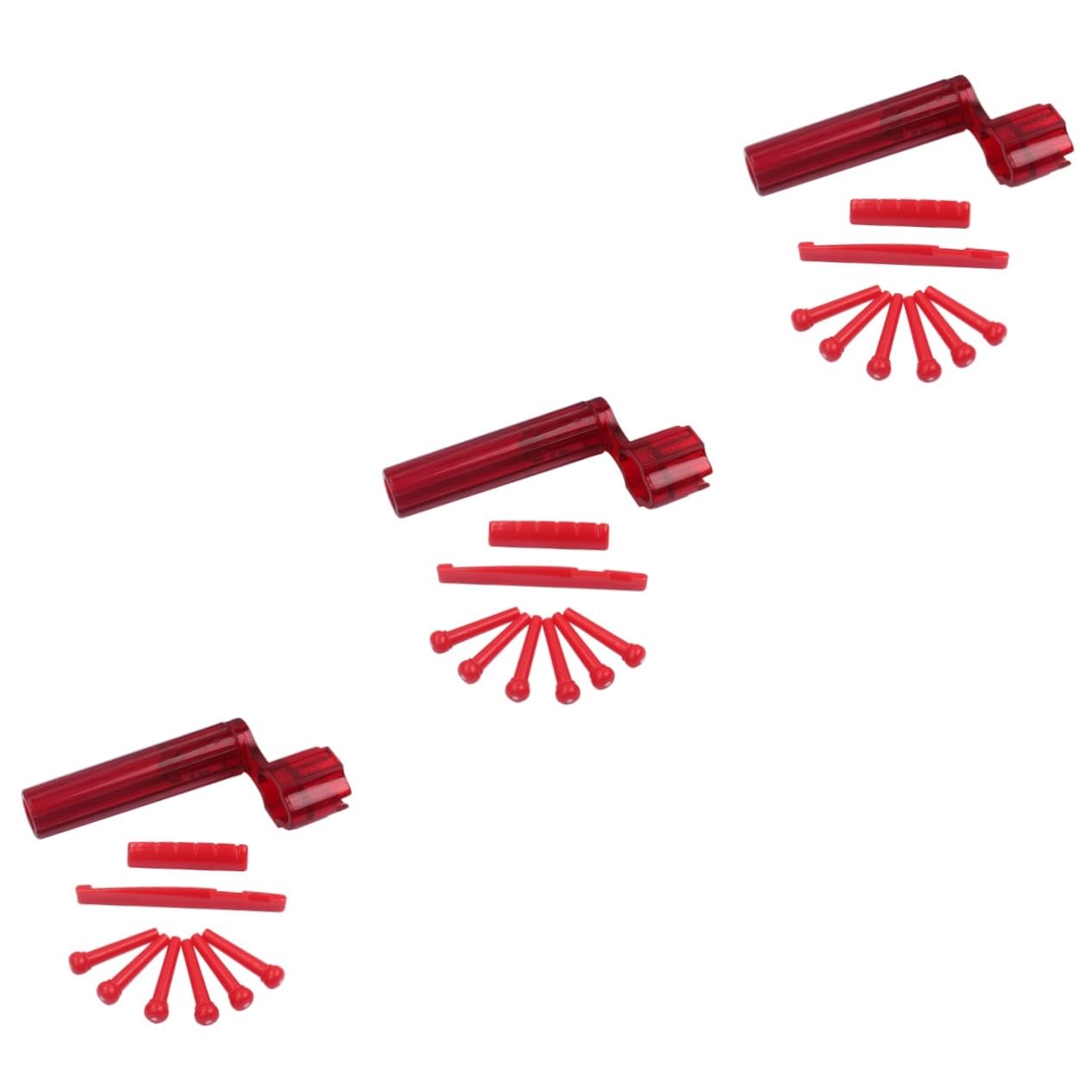 Abaodam 3pcs Guitar Accessory Kit Red Guitar Saddle and Nut Saddle and Nut Winder for