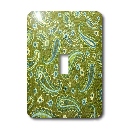 Interrupteur décoratif simple allumage à motif imprimé cachemire vert aqua