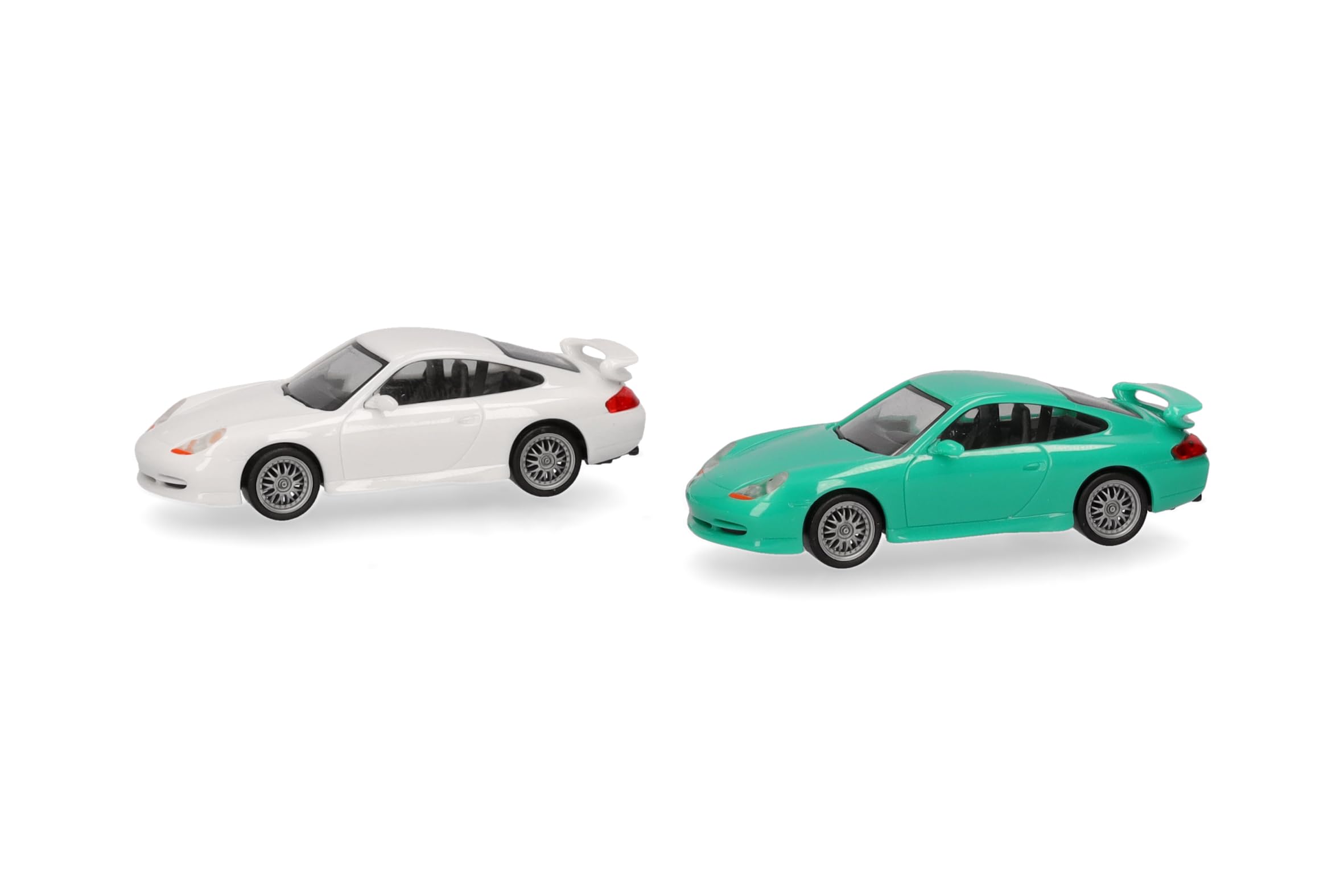 Herpa Model Kit MiniKit Porsche 911 GT3 (996) Grand Prix white and light green, 2 pieces, miniature at 1:87 scale - Image 2