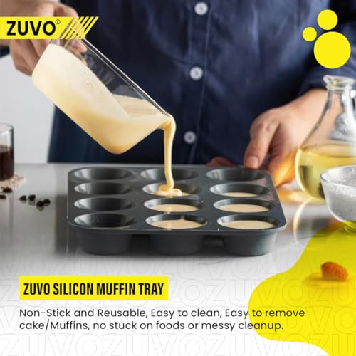 Non-Stick 12-Cup Silicone Muffin Tray for Cupcakes & Brownies - Image 6