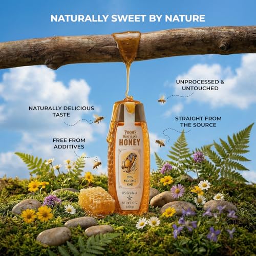 Miel pura salvaje 100% natural 454g botella exprimible miniatura 3