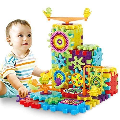 Miracle Bricks Motorized Spinning Gear Building Block Toy Sets Interlocking Learning and Educational Game for Kids (101 Miracle Bricks), Multicolor