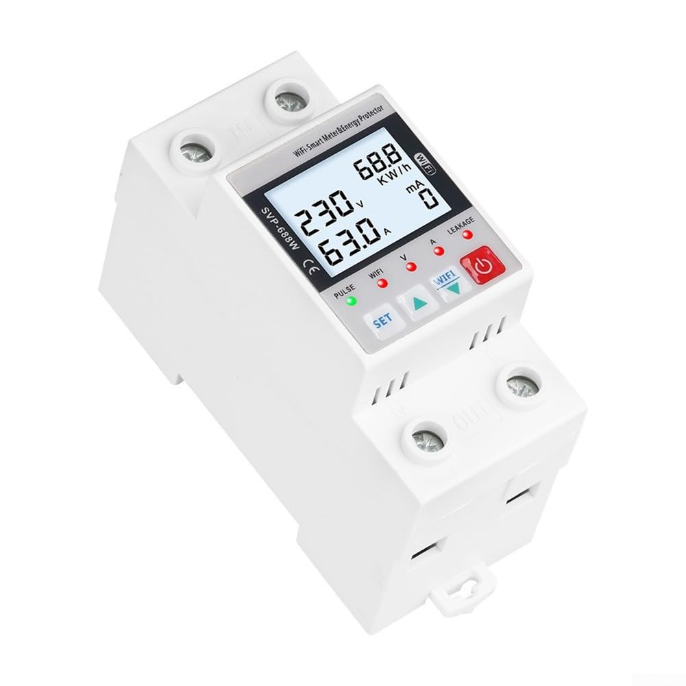Interruttore WiFi senza fili, per Tuya WIFI Smart Meter Controllo remoto perdite sopra e sottotensione Protector Appartamento Home Energy Monitor