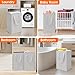 SmartTrends 3 Pack Laundry Hamper, Waterproof & Freestanding Large Laundry Basket, Collapsible Clothes Hampers with Easy Carry Long & Reinforced Handles in Bedroom Bathroom, College Dorm(75Lx3, Gray)
