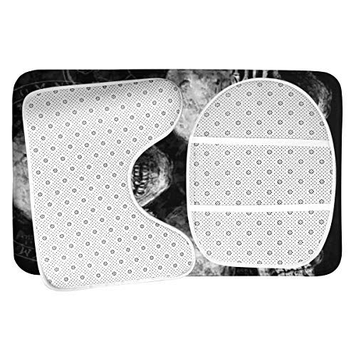 LAOLUCKY 3 Pack Bath Mat Set Large Contour Bathroom Rugs Absorbent Non-Slip Flanell Shower Mats Toilet U-Shaped Contour… – Bild 5