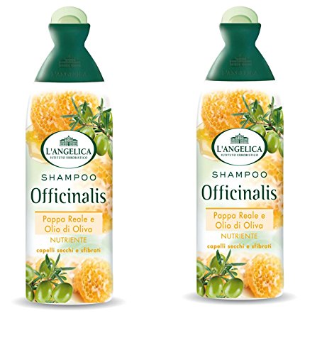 L'Angelica: 'Officinalis' Champú nutritivo con jalea real y aceite de oliva, 250 ml, paquete de 2