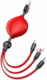 Cabo de carregador rápido retrátil de 4.9FT / 1.5M Multi 3a, 3-em-1 USB Cabo de carregamento para Ip/Tipo-C/Micro -USB Compatível com telefones celulares/tablets/Samsung Galaxy/Pixel/Sony