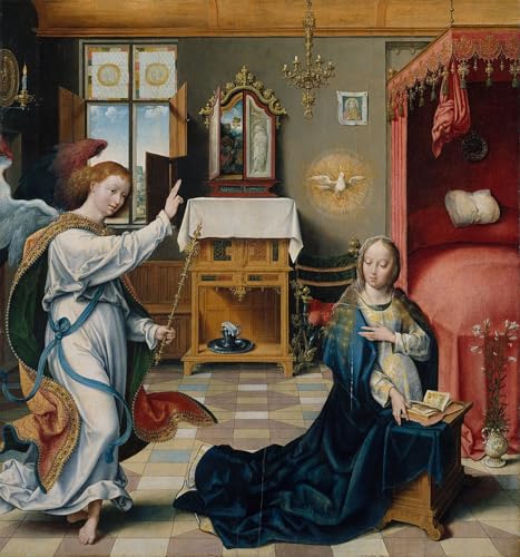 Affiche Joos Van Cleve l'Annonciation impression sur toile 60x90cm