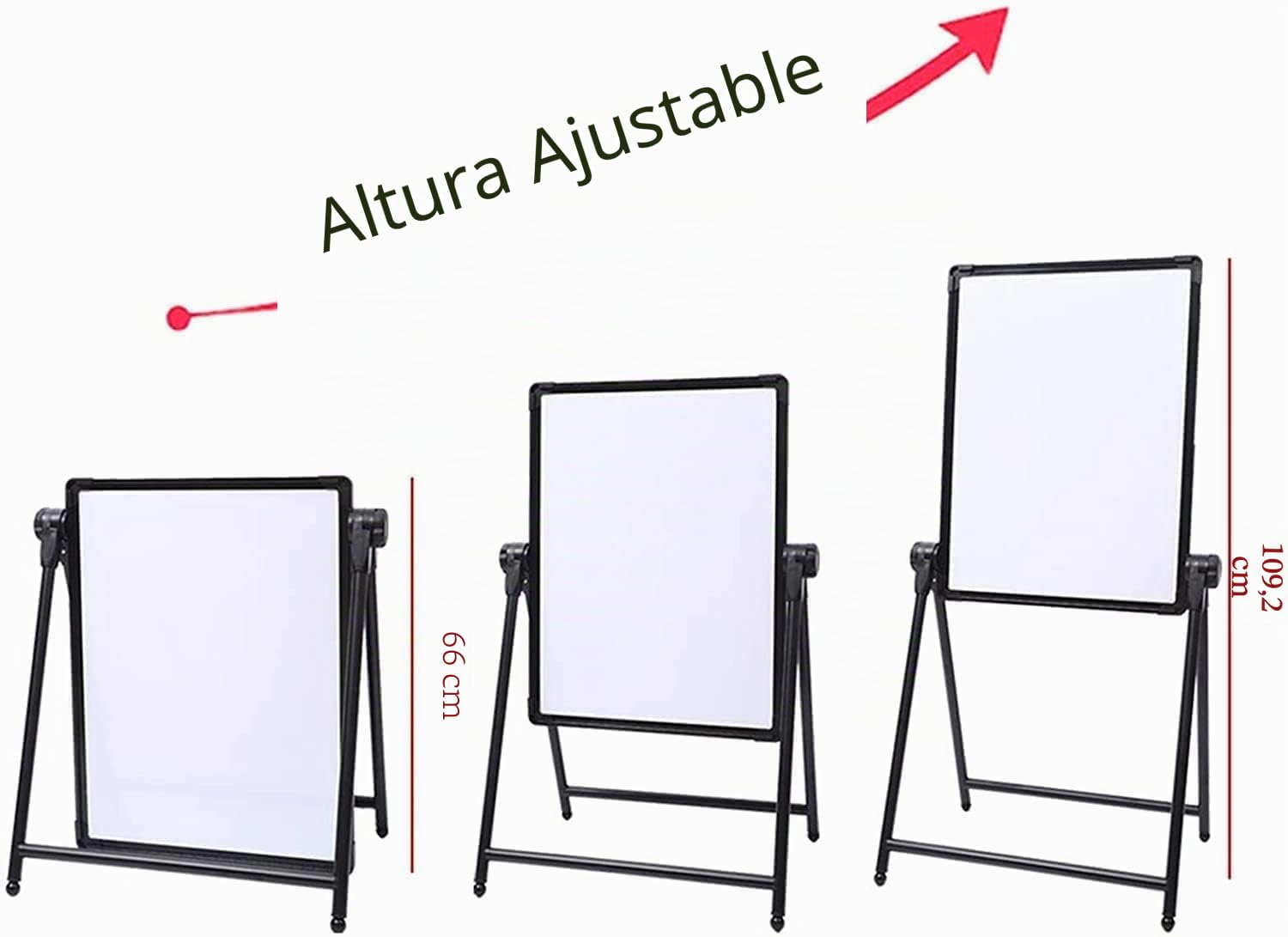 Caballete para Niños,Pizarra de Hierro de pie,Altura Ajustable,Tablero de Dibujo Artístico de Doble cara,Giratorio de 360 Grados,Pizarra para Niños con Accesorios,66 – 109 cm (negro)
