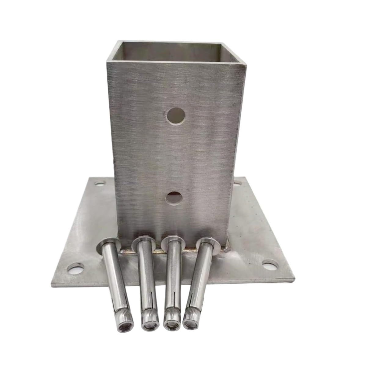 Stainless Steel Square Post Base Kit for Pergolas, Decks, and Outdoor Structures(4PCS 2.8x3.1in)