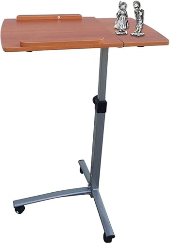 Miniatura 4 de Altura ajustable mesa auxiliar de sofá con ruedas Soporte para computadora portátil Escritorio de mesa inclinable SofáCama Mesa auxiliar Soporte de