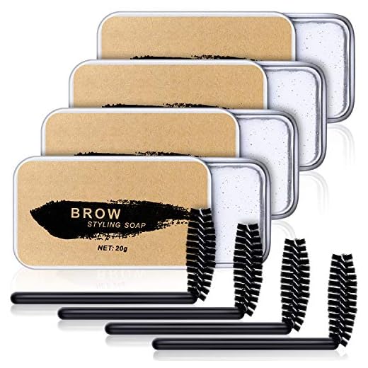 4 Pieces Eyebrow Soap Kit, Brows Styling Soap Eyebrow Shaping Soap Long-lasting Waterproof Eyebrow Shaping Gel Eyebrow Styling Pomade with Eyebrow Brushes for Natural Eyebrows
