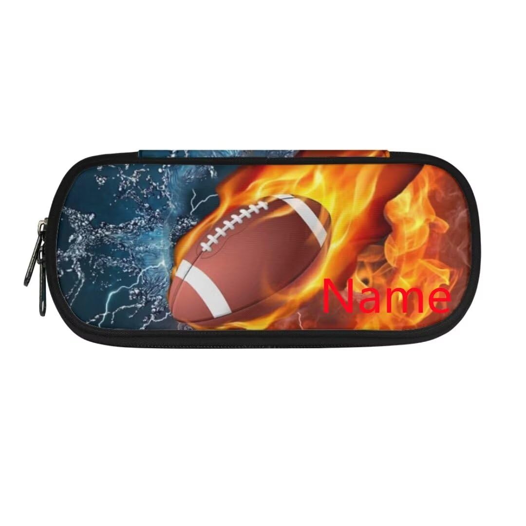 Jeiento Custom Pencil Case Large Capacity Pen Box for Boys Stationery Case Add Your Child Name on Rugby Pencil Bag for Men Personalized Small Tool Pouch Bag