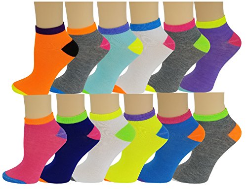 Image of SUMONA Differenttouch 12 Pairs Pack Women Low Cut Colorful Fancy Design Ankle Socks