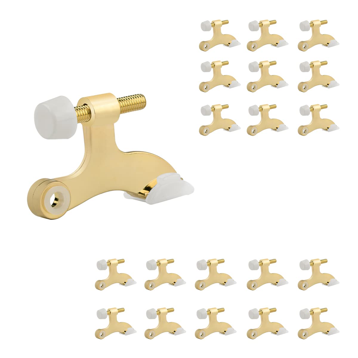 HOMOTEK 20 szt. regulowanych stoperów do drzwi 6,3 cm x 4,6 cm z czarnymi gumowymi końcówkami