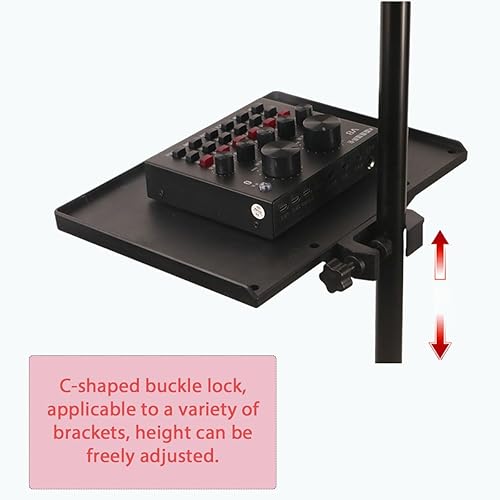 Miniatura 5 de 2 bandejas universales para micrófono, soporte ajustable para soporte de micrófono, bandeja de soporte para micrófono para hoja de música,