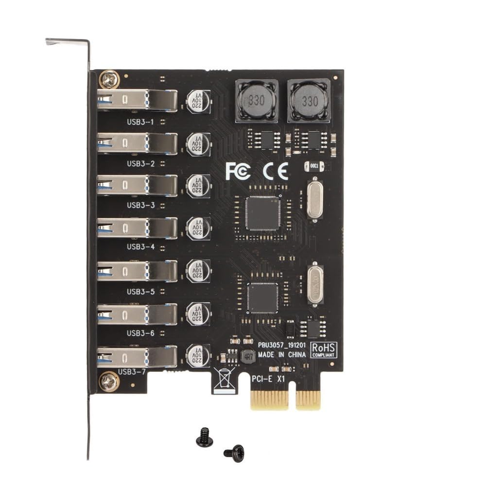 Karta przejściowa PCIE na USB 3.0, 7 portów, 5 Gb/s, szybka transmisja, moduł USB, karta rozszerzeń 5 V