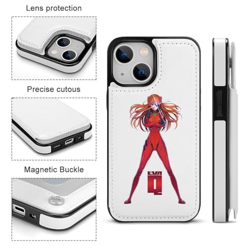 iPhone15 Plus用ケース 手帳型 新世紀エヴァンゲリオン アスカ 【全機種対応】 アイフォン15 Plus用ケース スマホケース 財布型 PUレザー おしゃれ 背面カード収納 スタンド機能 携帯カバー 耐衝撃