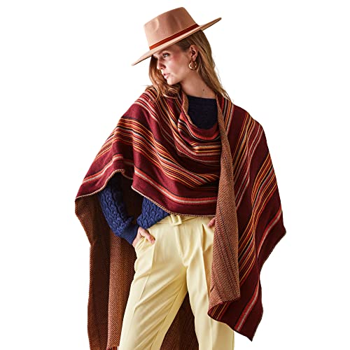 Women's Shawl Wrap Poncho Ruana Cape Open Front Paracas 100% Baby Alpaca Wool Unisex Men Shawls for Fall Winter3