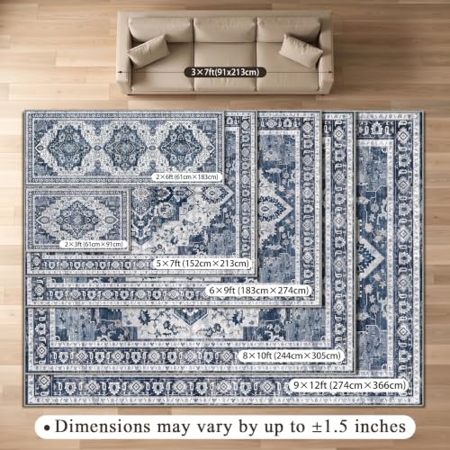 CloudParadise Washable 2x3 Entry Rug: Soft Vintage Washable Rugs - image 8