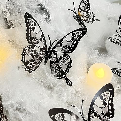 Decoración de Pared Halloween Calavera Mariposa 12 Pzs miniatura 5