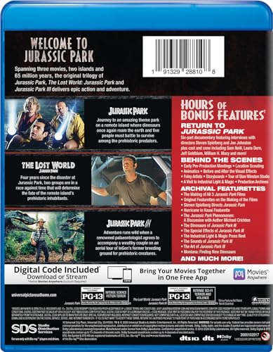 Image of Jurassic Park Trilogy (Jurassic Park / The Lost World: Jurassic Park / Jurassic Park III) - Blu-ray + Digital
