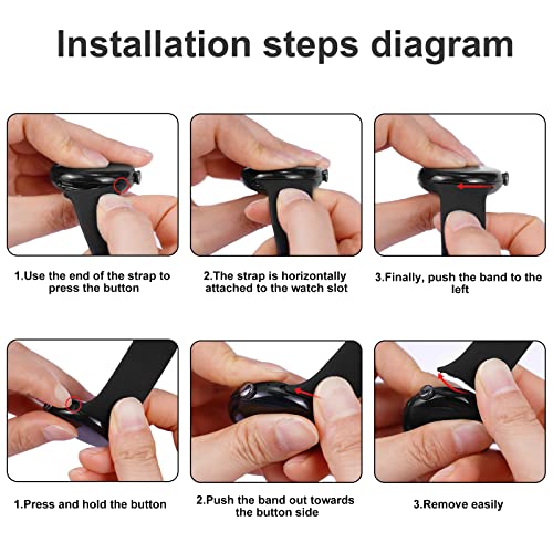 Image of kytuwy Compatible for Google Pixel Watch Bands, Soft Silicone Sport Strap Metal Buckle for Google Watch 2 Band, Replacement Pixel Watch Band for Women Men