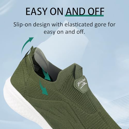 Giniros Schuhe Herren Sneaker Ohne Schnuersenkel Slip-on Schuhe Mesh Atmungsaktiv Leicht Laufschuhe Casual Sportschuhe Bequem Turnschuhe Leichtgewichts Outdoor Joggingschuhe – Bild 4